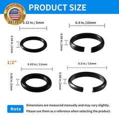 20 Packs Impact Retaining Ring Clips with O-Rings, 3/8″ & 1/2″ Friction Rings So