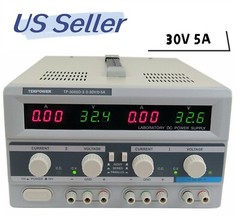 Tekpower TP-3005D-3 Triple Outputs Linear-Type DC Power Supply, 0-30 Volts 0-5 A