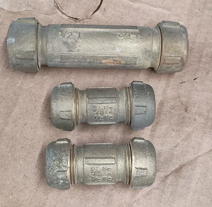 (3) Bronze Compression Couplings