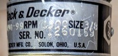 Vintage Black & Decker 1490 Type 2 3/8″ NonReversible Air Drill Pneumatic TESTED