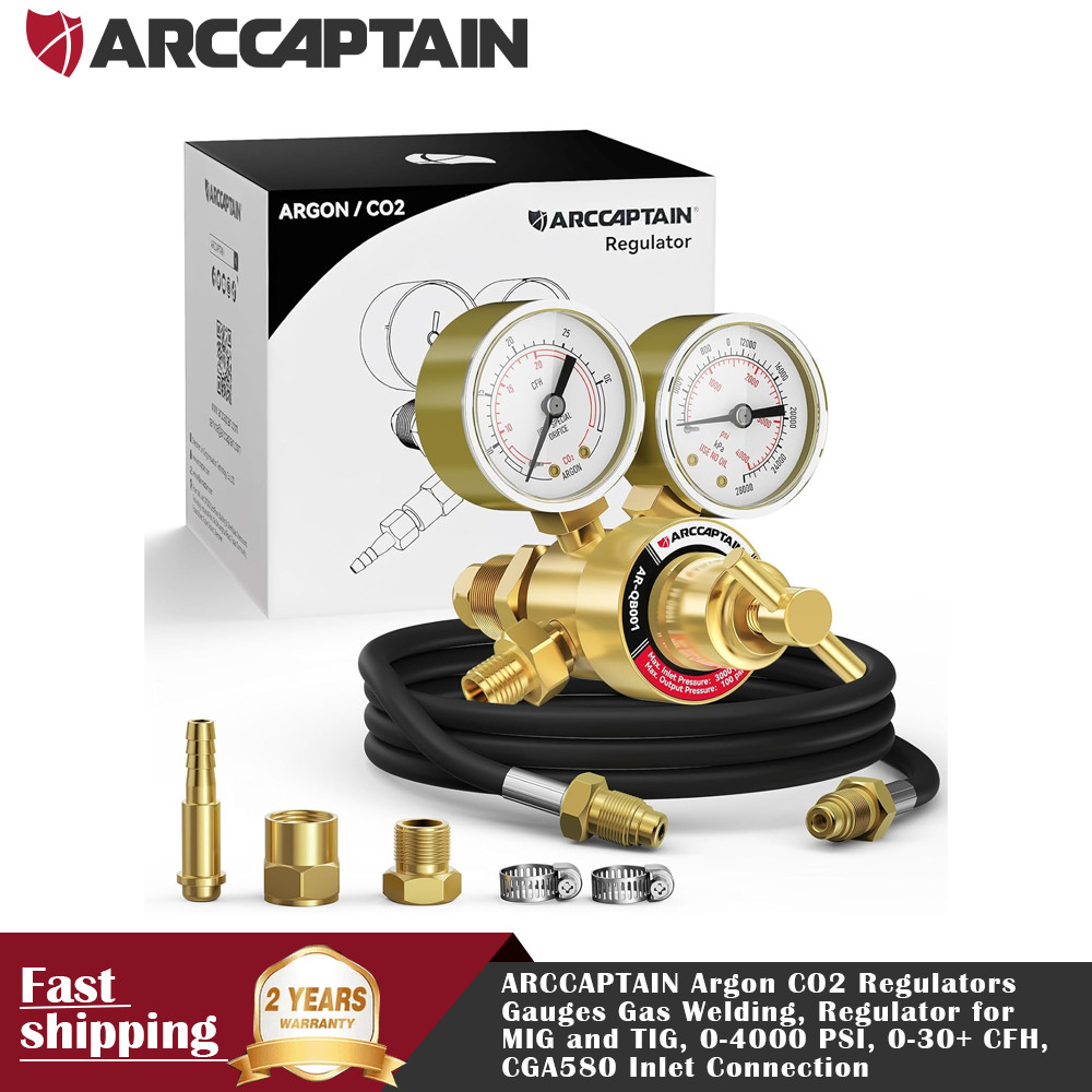 ARCCAPTAIN Argon CO2 Regulators with 8.2FT Inert Gas Welding Hose 0-4000 PSI
