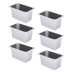 6 PACK 1/4 Size 6″ Deep Stainless Steel Steam Prep Table Hotel Buffet Food Pan