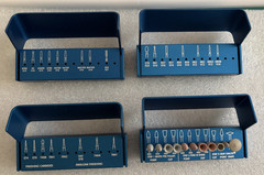 Set of 8 Bur Blocks: 6 Brasseler, 1 Komet, 1 Henry Schein Bur Blocks