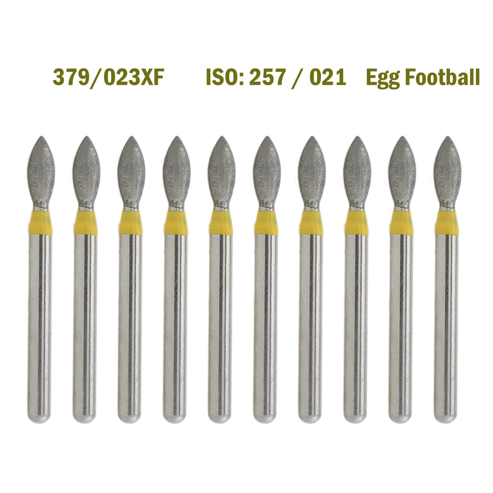 Dental Burs SUPÉR Multi-Use Diamond Egg Football 379/023XF EXTRA FINE High Speed