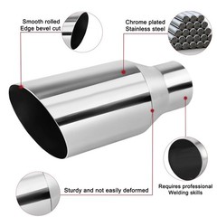 2.5 Inch Inlet Exhaust Tip, 2.5″ Inlet 4″ Outlet 9″ Overall Length Stainless …