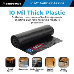 10 Mil Black Vapor Barrier – Polyethylene Visqueen (USA Made) – Sandbaggy