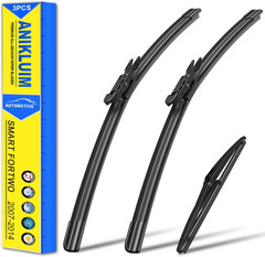 ANIKLUIM Wiper Blades for Smart Fortwo 2007–2014, 23/21/10, 3-Pack