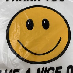 Heavy Duty Smiley T-Shirt Bag Thank You Plastic Carry Out Bags 11.5″x 6″x 17.5″