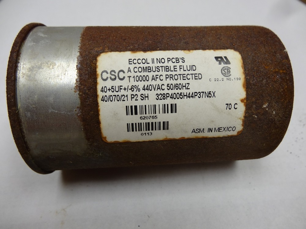 CSC Capacitor 328P4005H44P37N5X, 40+5UF, 440VAC, 50/60HZ—-“USED”