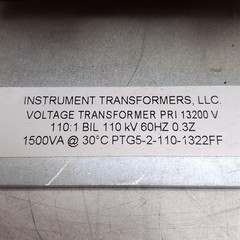 Instrument Transformers PTG5-2-110-1322FF Transformer 1.5kVA 13.2kV Pri 120V Sec