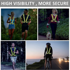 5 Pockets Safety Vest Reflective Belt Straps W/ High Visibility Stripes Security