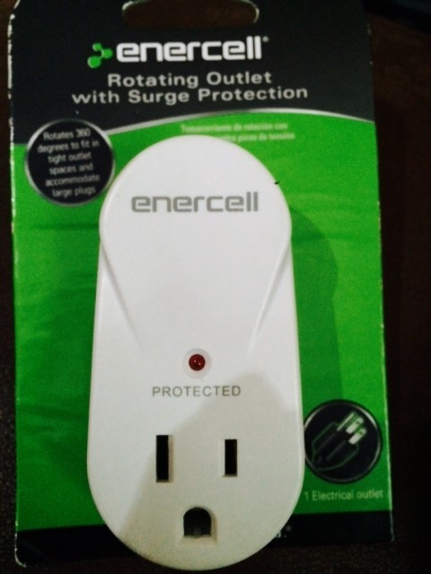 (2 pc lot) Enercell Mini Travel Surge Protector Suppressor Single Outlet LED