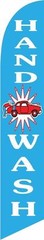 Cyan Hand Wash Car Wash 12ft Feather Banner Swooper Flag – FLAG ONLY