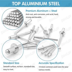 500pcs Pop Rivets Assortment Kit 14 Size SAE Assorted Aluminum Blind Rivets Set