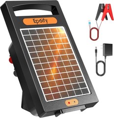 24 Hour Solar Electric Fence Charger 10 Miles Up to 10200V Output Range Electric