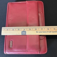 Franklin Covey Day One Red Agenda Planner Ring Retractable Handles w/Blank paper