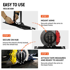 2Pcs Wheel Toe Alignment Tool Plate Kit with two 5M tape measures Orange/Black