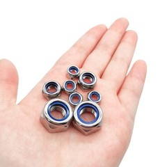Quacc 20pcs M6 Nyloc Steel Nuts, Nylon Locknuts for Fastener, M6, Silver
