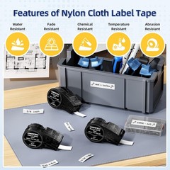 2 PCS M21750499 3/4 Inch Nylon Cloth Label Tape For M210 M211 BMP21PLUS