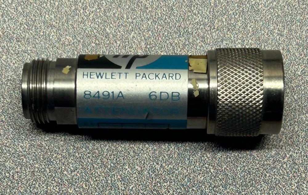 HP 8491A 6dB Coaxial RF Microwave Attenuator DC-12.4GHz- TESTED GOOD
