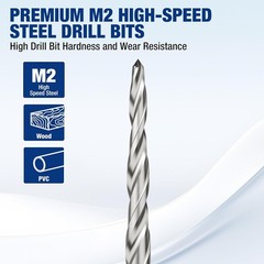 WORKPRO 5PACK HSS Countersink Drill Bit Set Adjustable M2 4-Flute Chamfer Cutter