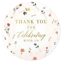 Spring Wild Floral Wedding Thank You Labels Thank You for Celebrating with St…