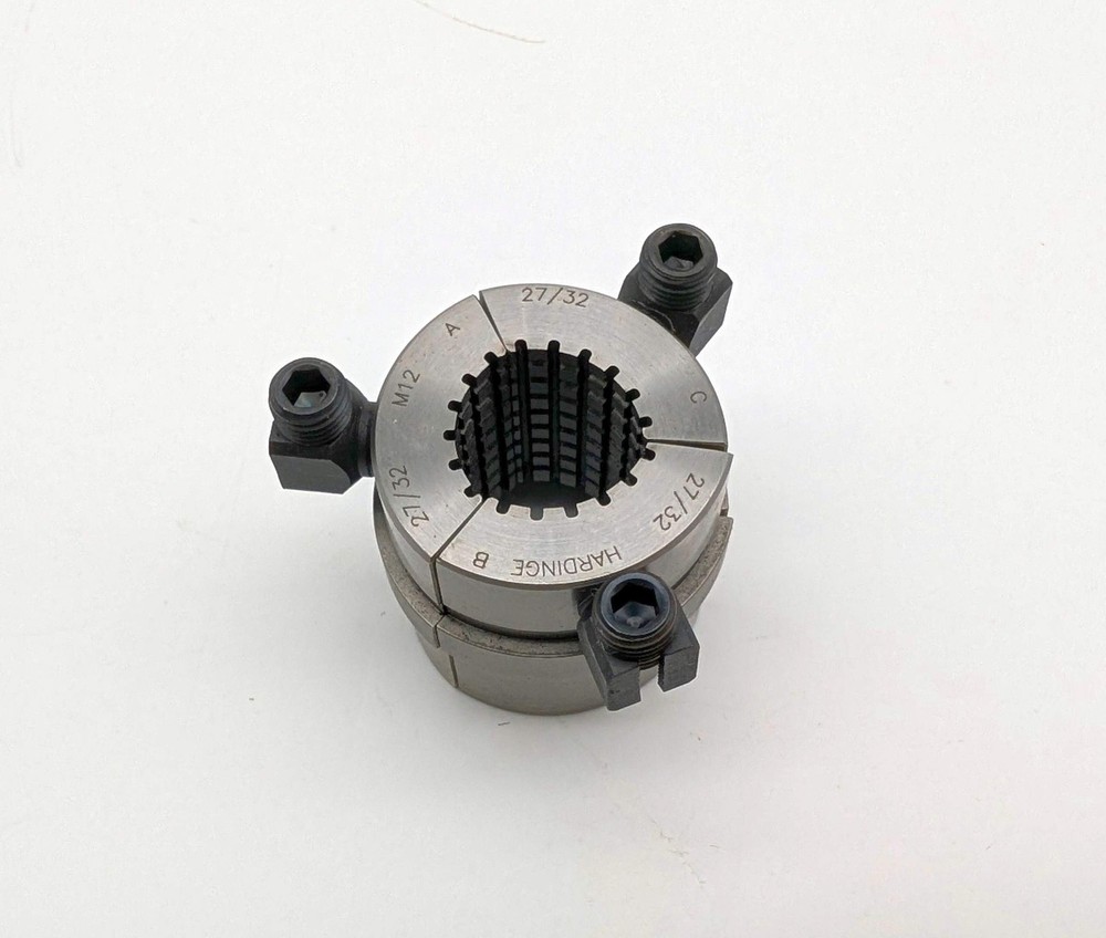 Hardinge M12 27/32″ Round Serrated Collet Pads 3-Segment for M12 Collet