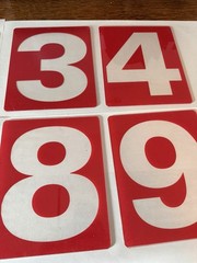 Gas Station Price Numbers 0-9 58 Piece Set Of 8” X 10” Red Clear Plexiglass