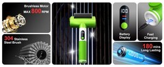 Electric Grill Brush, 2-Speed BBQ Grill Brush with LED Light/Screen Powerful