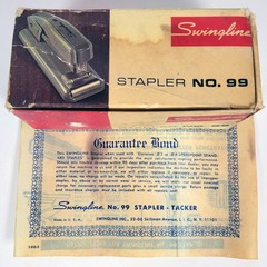 Vintage Grey Swingline Stapler #99 in Original Box w/Guarantee
