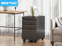 3 Drawer File Cabinet with Lock,Office Under Desk Rolling Filing Cabinet Storage