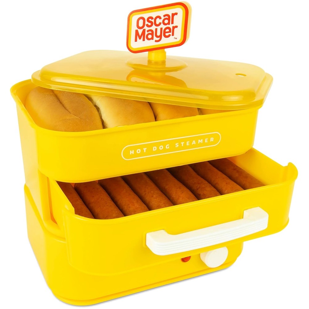 Diner-Style Hot Dog Steamer for 8 with Bun Warmer – Easy and Efficient Cooking