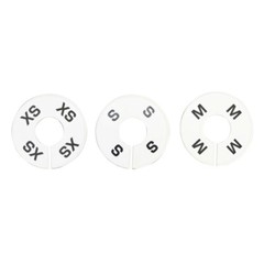 60 PC Clothing Rack Sizing XS S M L XL XXL Dividers Ring Hanger WHITE Retail Tag