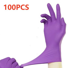 20/50/100PCS Purple Nitrile Disposable Gloves 5Mil Thick Industrial Cleaning Glo