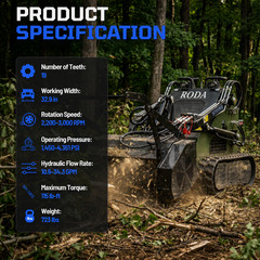 32” MINI Skid Steer Forestry Mulcher Brush Cutter low to standard flow