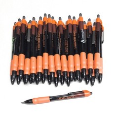 20 Misprint Click Pens MAXGLIDE Hub Pen Lot ORANGE Thick Rubber Grip BLUE INK