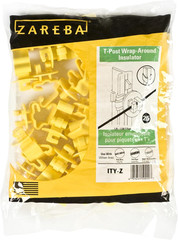 Electric Fence T Post Insulators ITY-Z Standard Snug-Fitting Wire Yellow 25Pcs