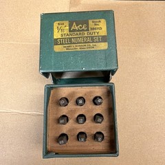VINTAGE ACE 1/16” NUMBER STEEL STAMP SET #386113 (NUMERAL SET)