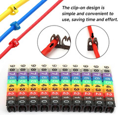 Wire Number Labels, 0.2 X 0.1In Colorful Wire Number Tube Cable Marker, Digital