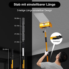 Drywall Flat Finishing Box Tool 5-Speed Rod for Wall and Ceiling Plastering