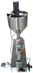 110V 100-1000ml 304 SS Paste Filling Machine with Vertical Mixing Hopper