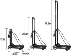 25kg/55lbs Folding Hand Truck – Lightweight Utility Cart with Oversized Wheels