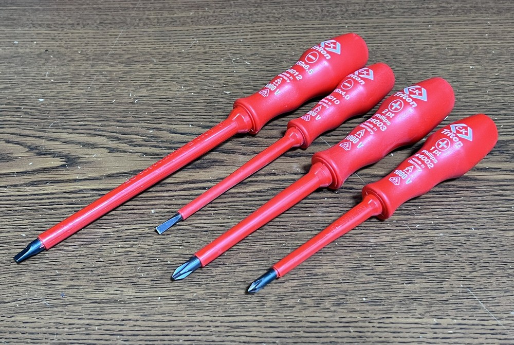 Insulated VDE Tool Screwdrivers PH/Slotted Set Made In Germany 4pc Set CK Tools