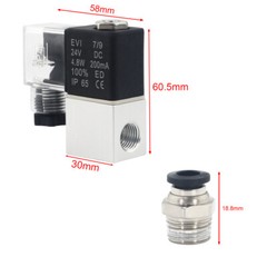 2 Way Normally Closed 2V025-08 DC24v Electric Solenoid Air Valve 1/4″ NPT Sets