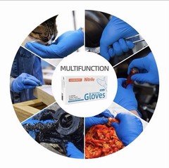 1000pcs (1 Case, 10 Boxes of 100ct) 4 Mil Grade A ISO Nitrile Gloves Large Size