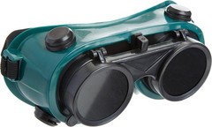 Adjustable Welding Safety Goggles with UV Coating & Dark Green Flip-Up Lenses