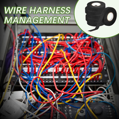 6 Rolls Wiring Harness Tape,High Temp 3/4 Inch X 50FT Heat Resistant Cloth Tape,