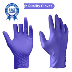 PEIPU Nitrile Gloves,Disposable Cleaning Medium (Pack of 100), Blue