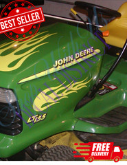 325, 335 or 345 Lawn Tractor Hood Premium Vinyl Decals Set OF 2John Deere Decals