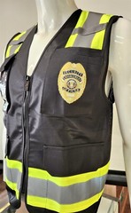 HI-VISIBILITY Black Security Safety Vest with 4 Front Pocket/ SECURITY VEST